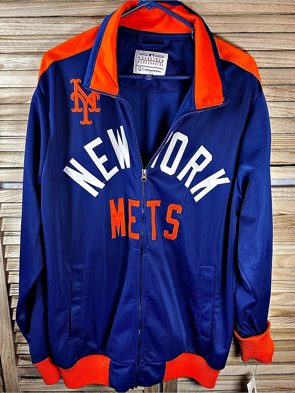 MLB Mets jacket Blue & Orange Size Large Sports by Carl Banks new with tags